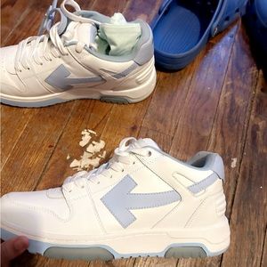 blue and white out of office off white